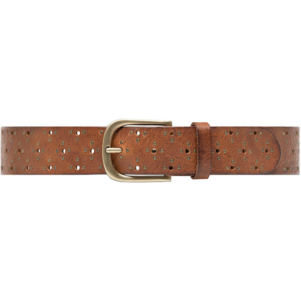 DEPECHE Cool jeans belt with studs Belts 014 Cognac