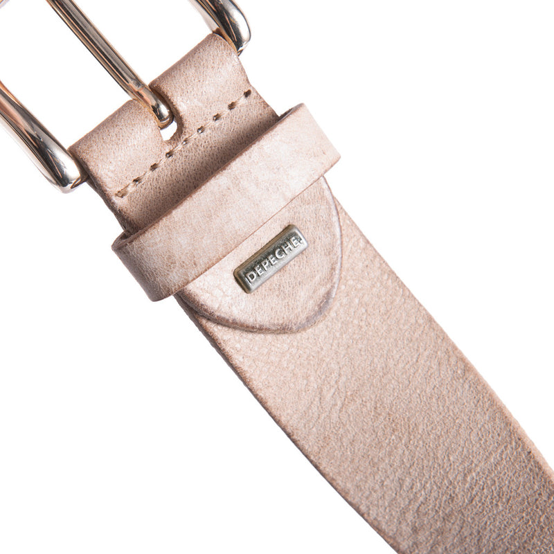 DEPECHE Cool jeans leather belt decorated with large eyelets Belts 011 Sand