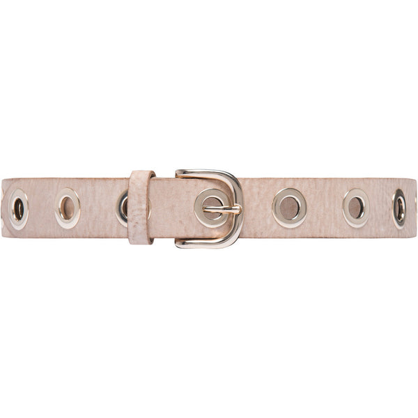 DEPECHE Cool jeans leather belt decorated with large eyelets Belts 011 Sand