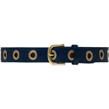 DEPECHE Cool jeans leather belt decorated with large eyelets Belts 101  Dark blue