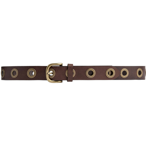 DEPECHE Cool jeans leather belt decorated with large eyelets Belts 179 Brown/Brass