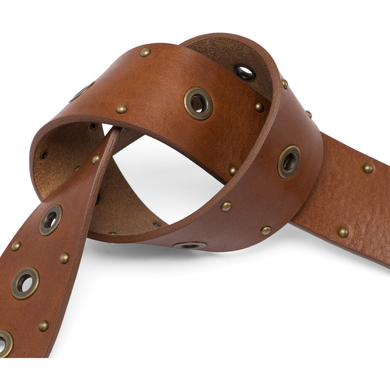 DEPECHE Cool leather belt with details Belts 014 Cognac