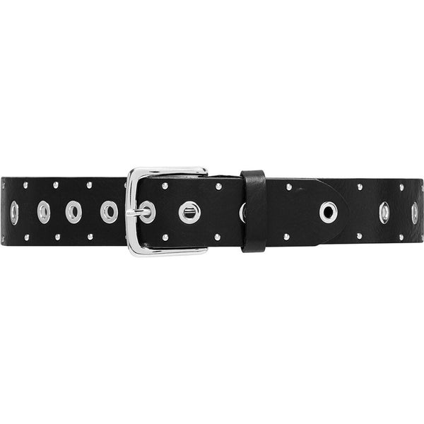 DEPECHE Cool leather belt with details Belts 098 Silver