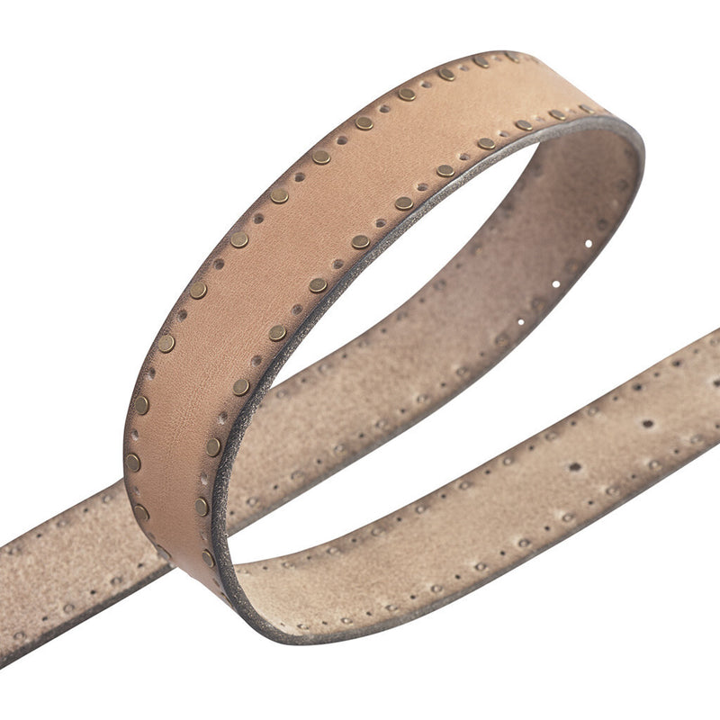 DEPECHE Cool leather belt with details Belts 197 Desert Sand