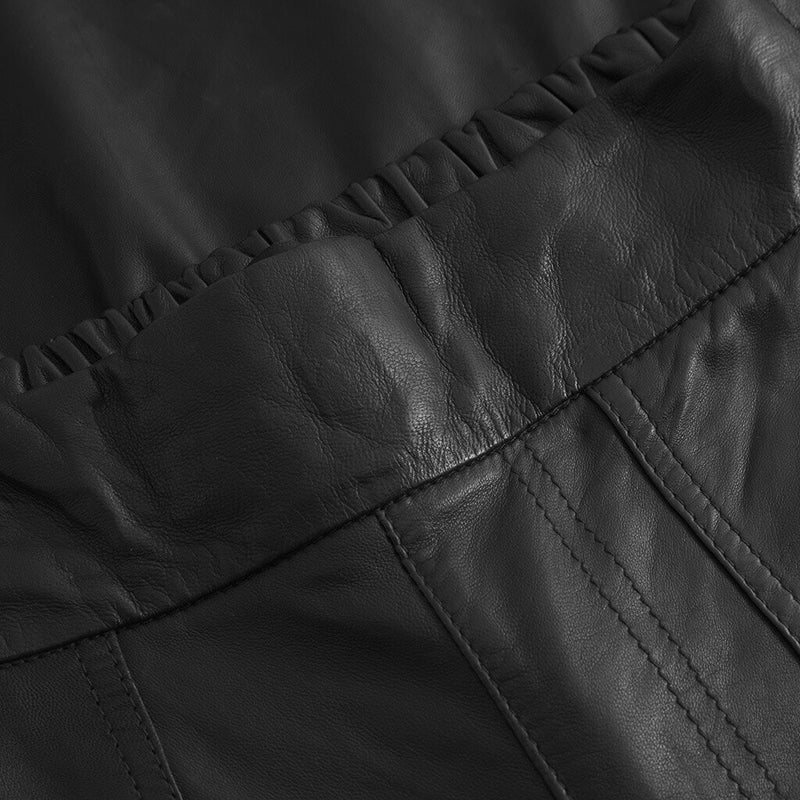 Depeche leather wear Cool leather bermuda shorts (HW) Pants 099 Black (Nero)