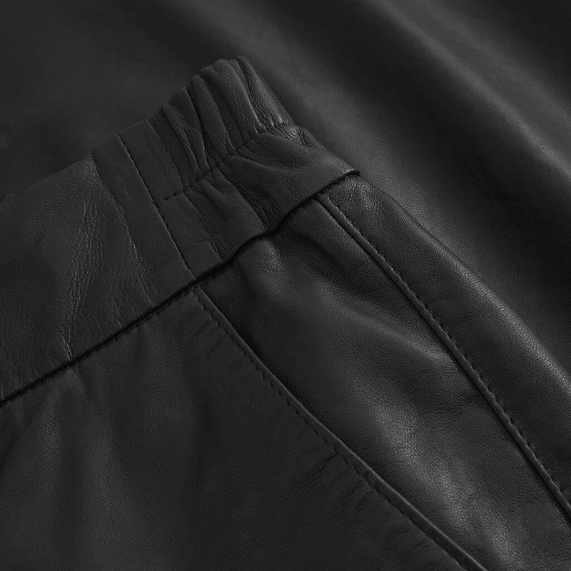 Depeche leather wear Cool leather bermuda shorts (HW) Pants 099 Black (Nero)
