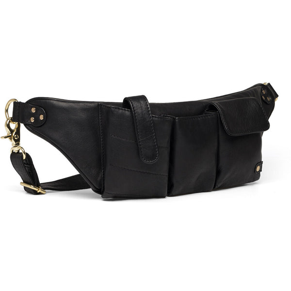 DEPECHE Cool leather bumbag with pocket details Bumbag 099 Black (Nero)