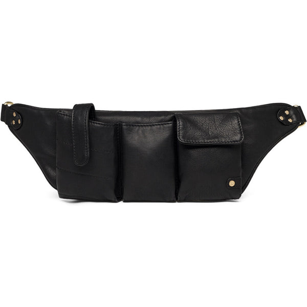 DEPECHE Cool leather bumbag with pocket details Bumbag 099 Black (Nero)