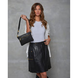 Depeche leather wear Cool leather skirt, a durable and soft quality Skirts 099 Black (Nero)