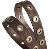 DEPECHE Cool narrow belt with details Belts 179 Brown/Brass