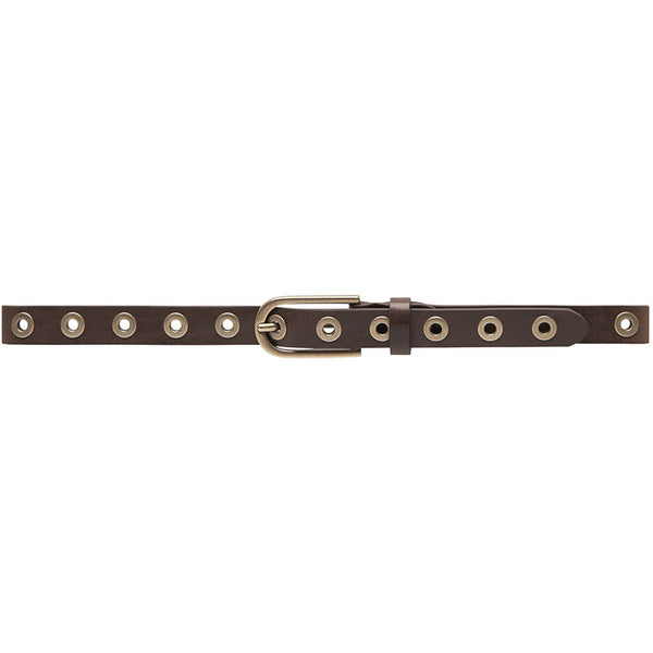 DEPECHE Cool narrow belt with details Belts 179 Brown/Brass
