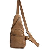 DEPECHE Cool unique bumbag in soft leather Bumbag 156 Camel