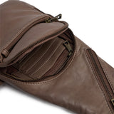 DEPECHE Cool unique bumbag in soft leather Bumbag 250 Dark Taupe