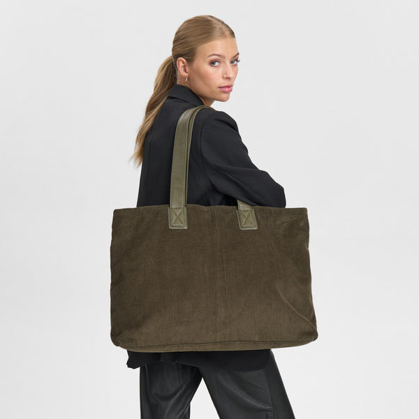 DEPECHE Corduroy shopper Shopper 049 Army Green