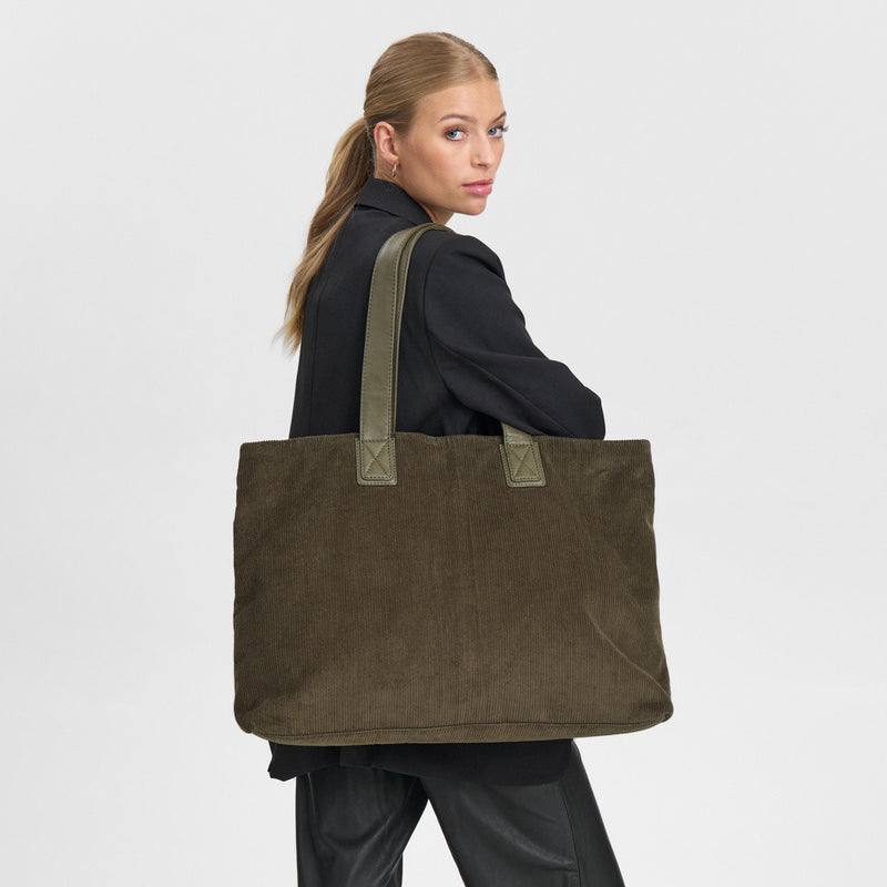 DEPECHE Corduroy shopper Shopper 049 Army Green
