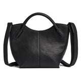 DEPECHE Cow leather crossover with tube-handle detailing Cross over 099 Black