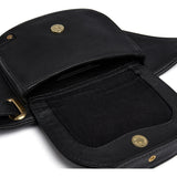 DEPECHE Cow leather saddle-style bumbag Bumbag 099 Black