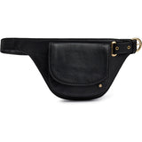 DEPECHE Cow leather saddle-style bumbag Bumbag 099 Black