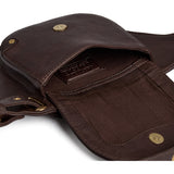 DEPECHE Cow leather saddle-style bumbag Bumbag 106 Coffee