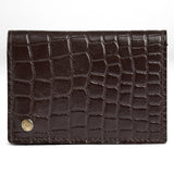 DEPECHE Croco embossed leather card holder Purse / Credit card holder 265 Brown Croco