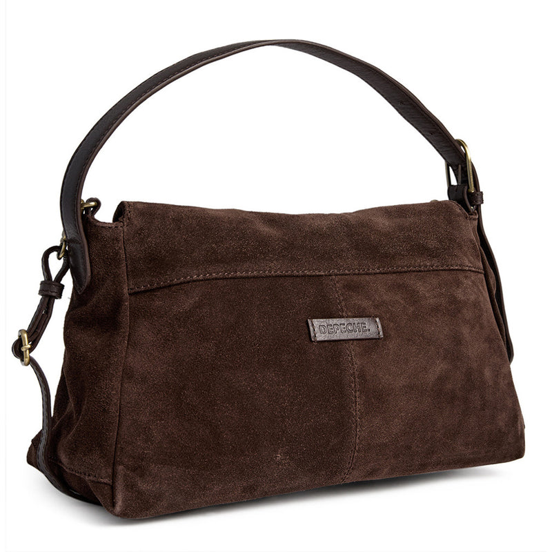 DEPECHE Exclusive suede crossbody bag Cross over 008 Chocolate