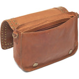 DEPECHE Crossbody bag decorated with studs Cross over 005 Vintage cognac