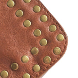 DEPECHE Crossbody bag decorated with studs Cross over 005 Vintage cognac