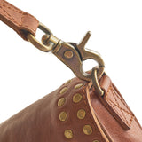 DEPECHE Crossbody bag decorated with studs Cross over 005 Vintage cognac