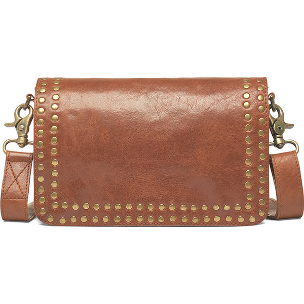 DEPECHE Crossbody bag decorated with studs Cross over 005 Vintage cognac