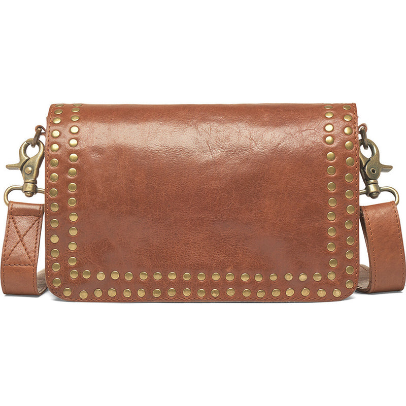 DEPECHE Crossbody bag decorated with studs Cross over 005 Vintage cognac