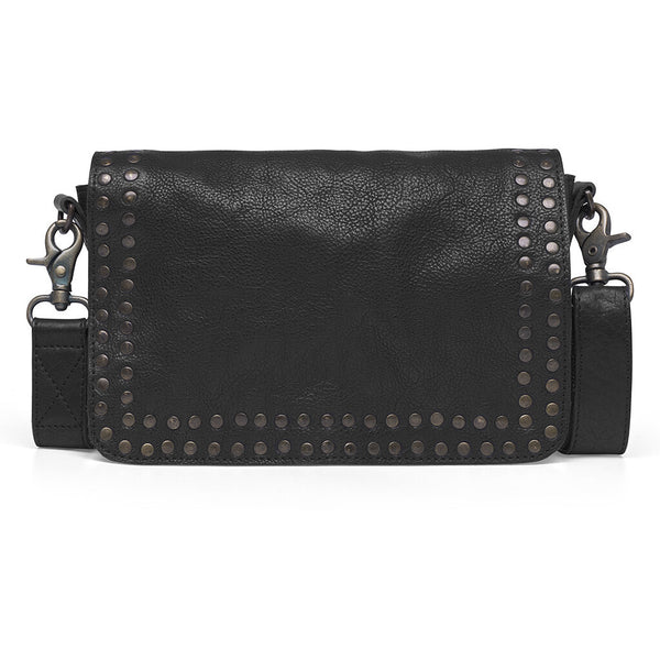 DEPECHE Crossbody bag decorated with studs Cross over 099 Black (Nero)