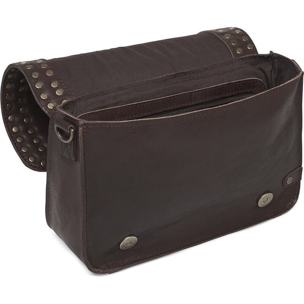 DEPECHE Crossbody bag decorated with studs Cross over 248 Vintage Brown