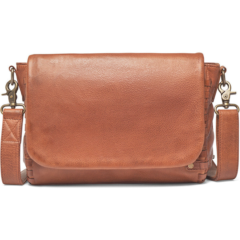 DEPECHE Crossbody bag with delicate edge stitching Cross over 014 Cognac