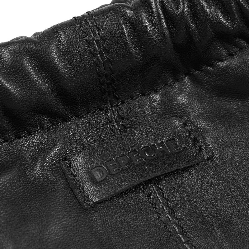 DEPECHE Crossbody leatherbag with delicate ruching details Cross over 099 Black (Nero)