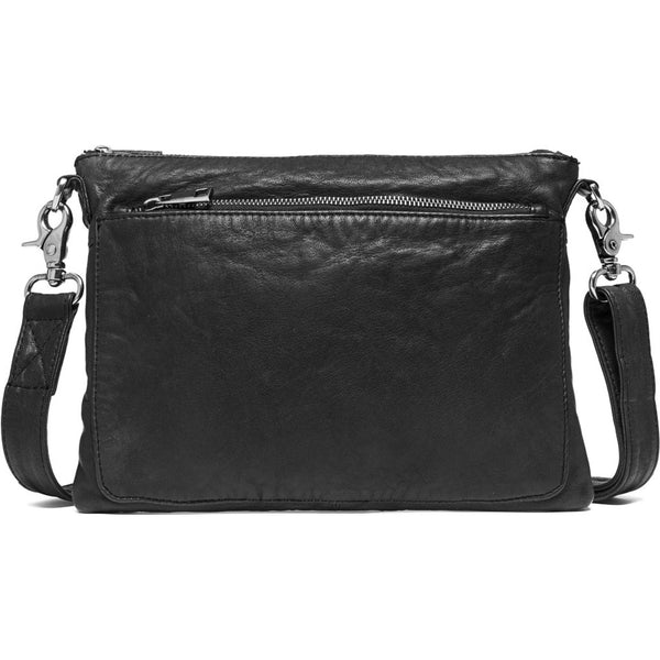 DEPECHE Crossover bag in delicious vintage looking leather Cross over 099 Black (Nero)