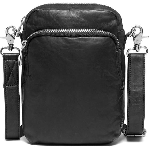 DEPECHE Crossover bag in strong and nice leather quality Cross over 099 Black (Nero)