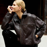 Depeche leather wear Debbie Bomber Jacket Jacket 008 Chocolate