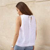 Depeche Clothing Elegant Tara top in delicious linen quality Tops 001 White