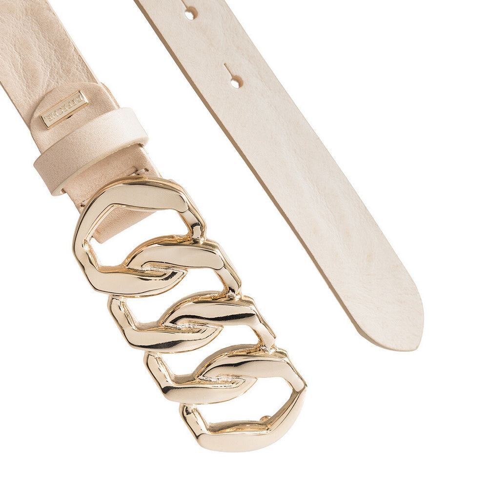 Elegant leather belt in a nice and soft quality 15866 Sand DEPECHE