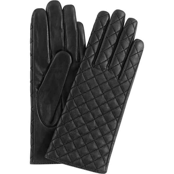 DEPECHE Elegant leather gloves decorated with padding Gloves 099 Black (Nero)