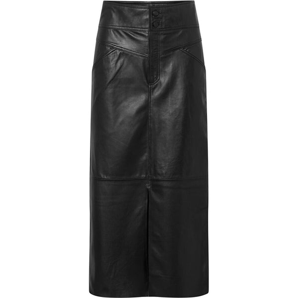 Depeche leather wear Elina underknee lenght leather pencilskirt Skirts 099 Black (Nero)