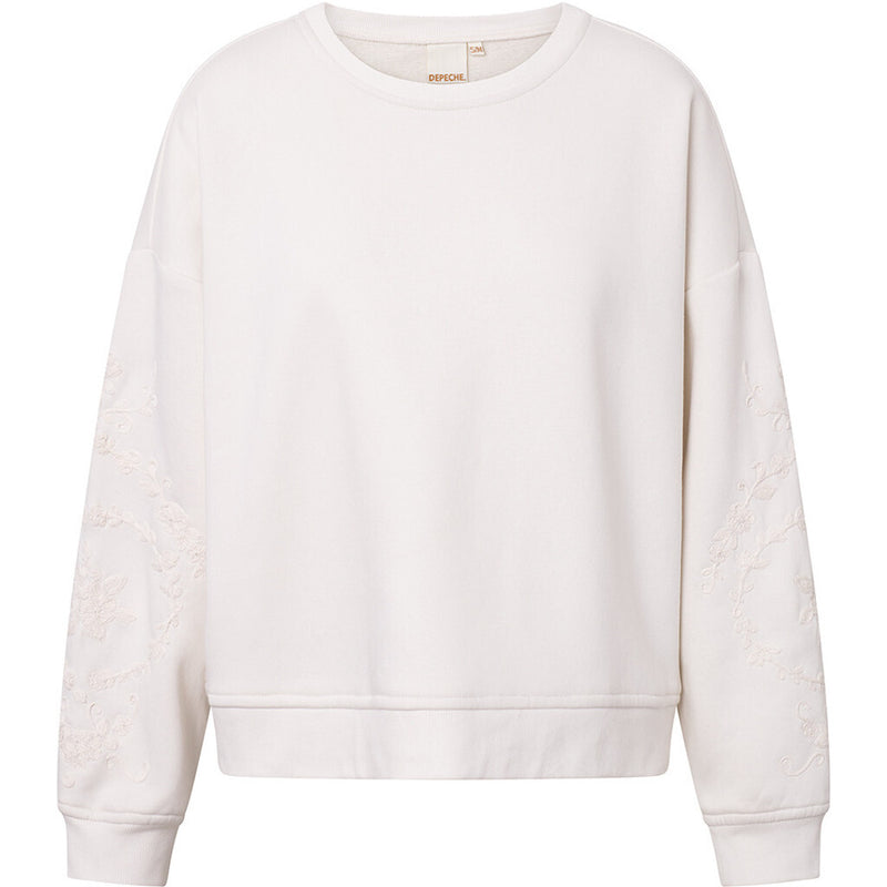 Depeche Clothing Emily sweatshirt with embroidery Blouse 230 Off White