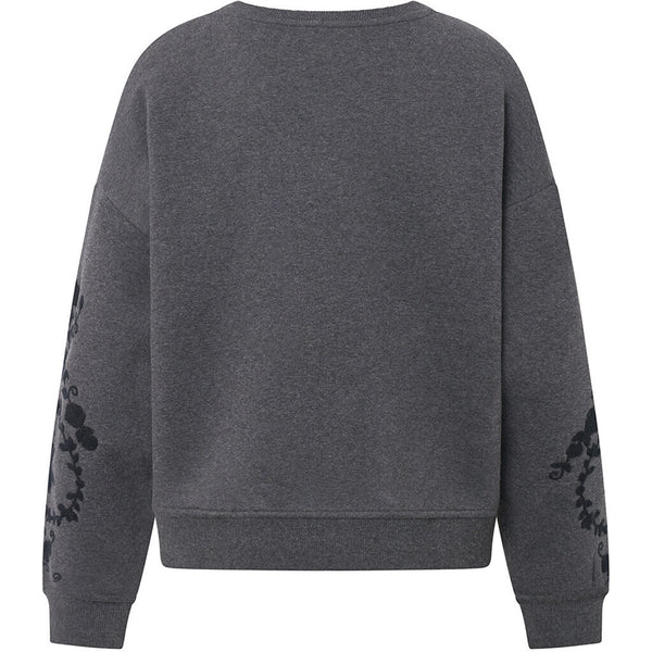 Depeche Clothing Emily sweatshirt with embroidery Blouse 282 Grey Melange