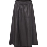 Depeche leather wear Everlyn leather skirt with elastic in waist Skirts 008 Chocolate