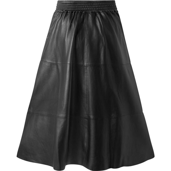 Depeche leather wear Everlyn leather skirt with elastic in waist Skirts 099 Black (Nero)