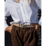 DEPECHE Exclusive and beautiful belt in soft leather Belts 011 Sand