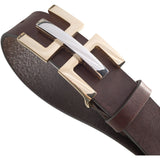 DEPECHE Exclusive and beautiful belt in soft leather Belts 161 Dark brown