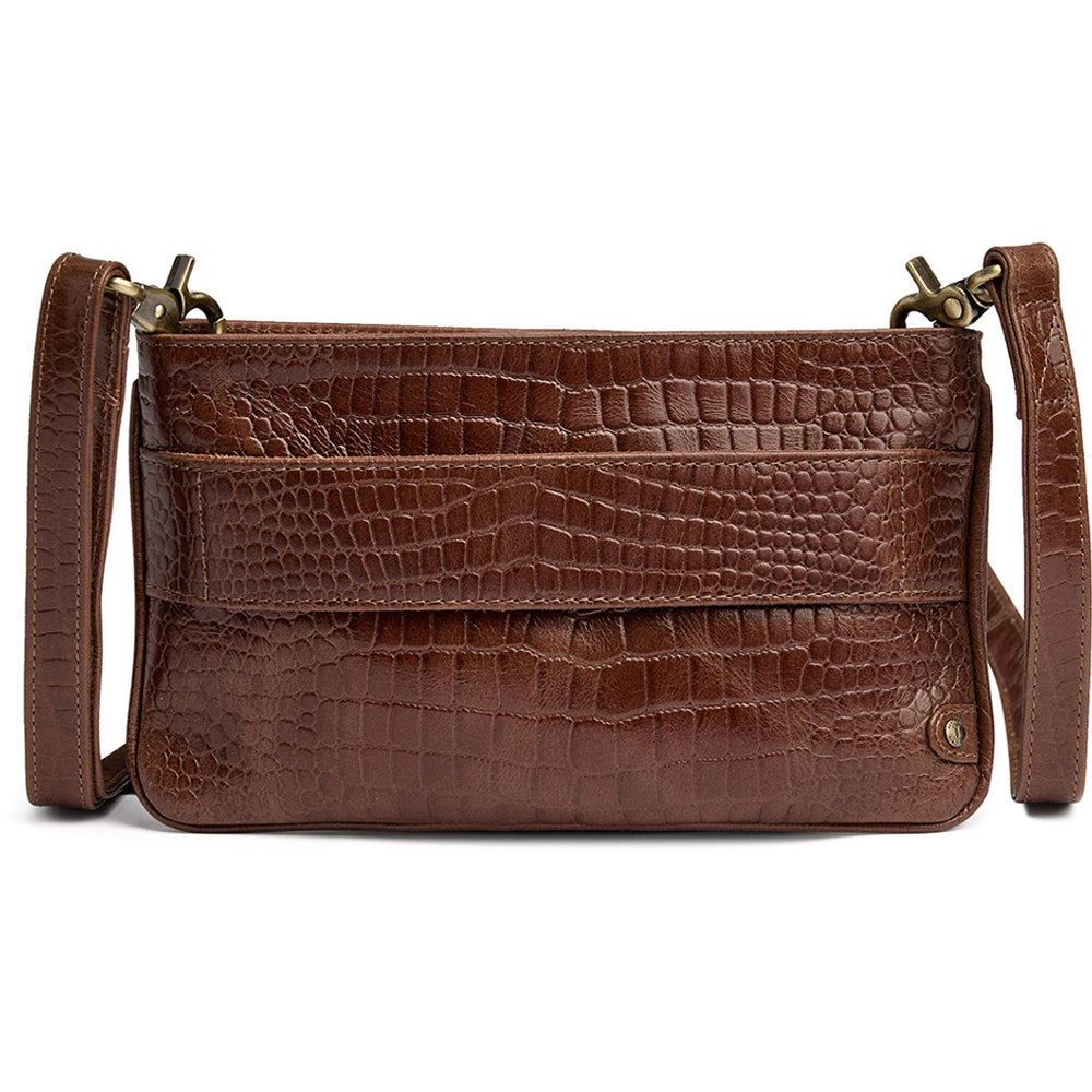 Fashion Favourites croco leather clutch / 17132 - Cognac Croco