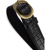 DEPECHE Fashion Favourites croco slim leather belt Belt 343 Black croco