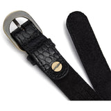 DEPECHE Fashion Favourites croco slim leather belt Belt 343 Black croco